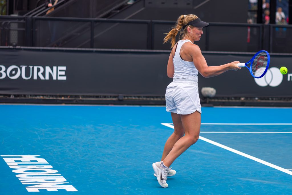 A photo of Australian tennis player Maddison Inglis at the Australian Open tennis tournament, round one of qualifying