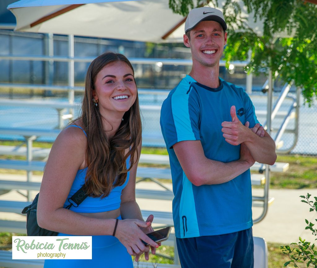 Photo by Rob Keating showing Jenna Laubser and Greg Polmans. Greg is Marc's coach.